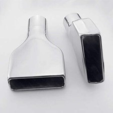 2pcs Exhaust Tailpipe Tips 2.5 Inlet Rolled Rectangle Square Out Stainless 2pcs Exhaust Tailpipe Tips 2.5 Inlet Rolled Rectangle Square Out Stainless