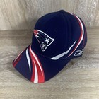 New England Patriots NFL Reebok Hat Navy Wavy Stripes Fitted OSFA ~Large