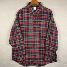 Brooks Brothers Flannel Shirt Mens XXL Green Blue Red Plaid Regent