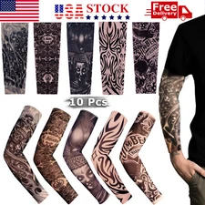 Tattoo Cooling Arm Sleeves Cover Basketball Golf Sport Sun UV Protection 5 Pairs