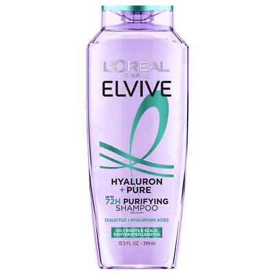 L'Oreal Paris Elvive Hyaluron Pure Moisturizing Shampoo for Oily Hair, 13.5 fl o
