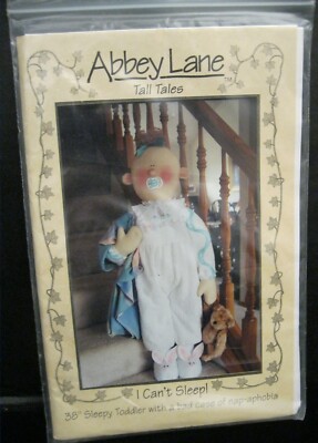 ABBEY LANE TALL TALES I CAN'T SLEEP 38'' SLEEPY TODDLER PATTERN NEW & UNCUT  1999