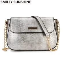 Serpent imprimer sacs à bandoulière pour femmes 2020 femme argent sac en cuir