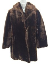 Womens De Bella Uk Size 12 Brown Faux Fur Clasp Up Winter Jacket Coat Warm