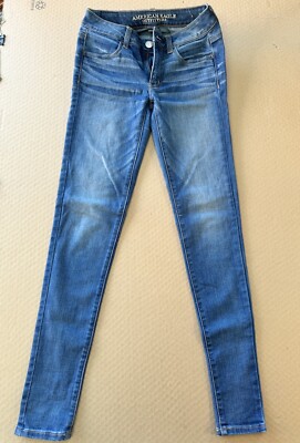 American Eagle Girls Size 2 Long Super Stretch Jeans Jegging Denim Pants