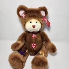 Russ 13" Cookie the Christmas Bear Plush Stuffed Animal Brown Gingerbread New