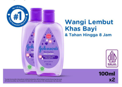 Fragrance Castor Oil Soft Scent Long Lasting JOHNSON`S Baby Cologne Dew 2X 100ml