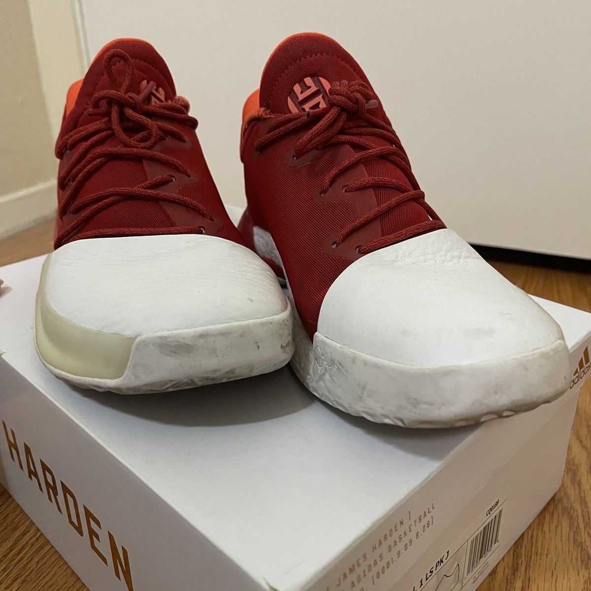 Adidas Harden Vol Home Basketball Shoe Red White Boost James