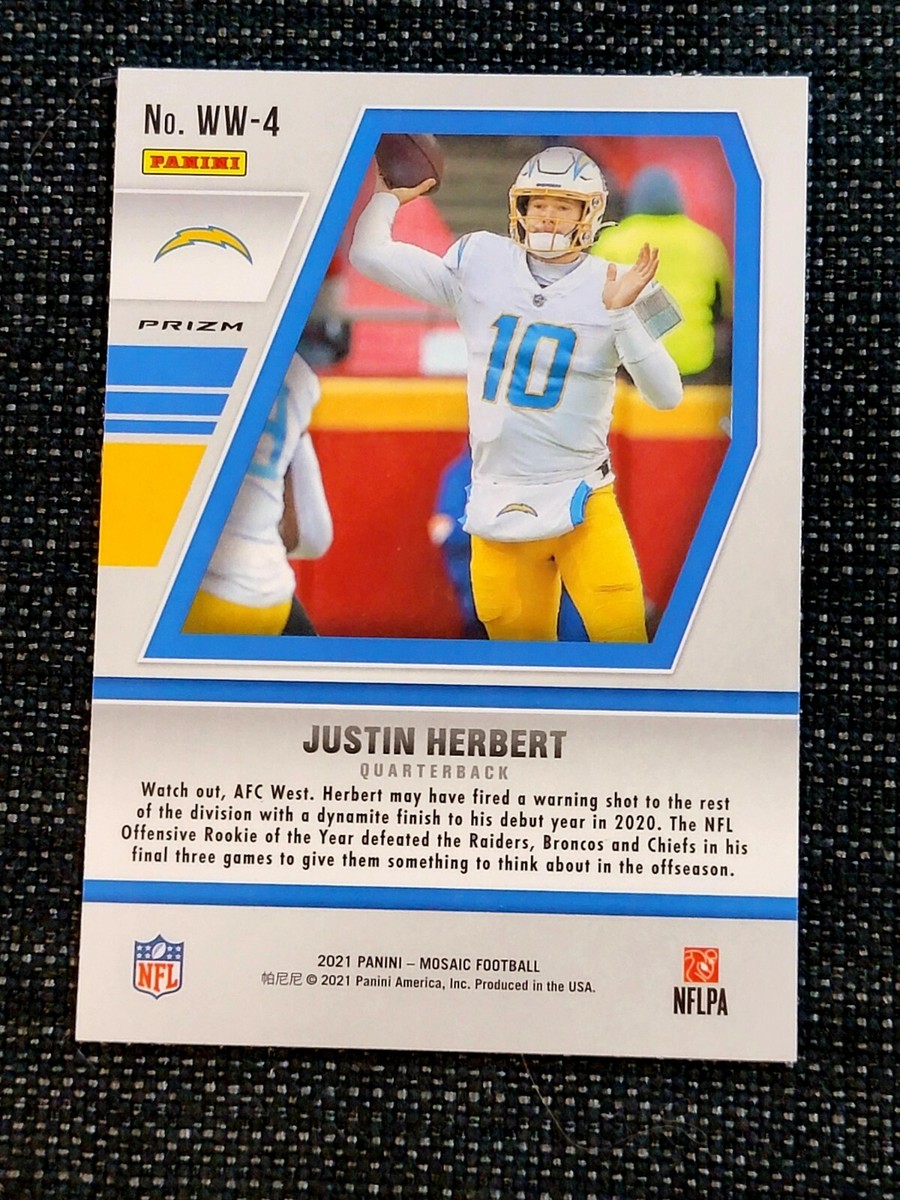 JUSTIN HERBERT 2021 Panini Mosaic Will to Win Mosaic Insert Card