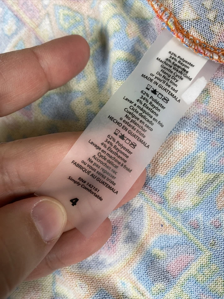 Cárdigan largo Lularoe Girls Sariah multicolor naranja azul talla 4 Foto 3 de 4