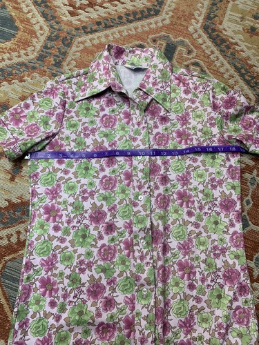 Vintage Shirt Perma Prest 70s Wildflower Medium - Picture 8 of 9