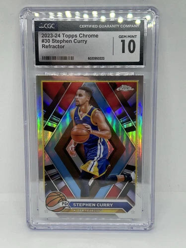2023 Topps Chrome STEPHEN CURRY Refractor #30 Golden State Warriors NBA CGC 10