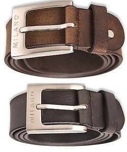 NEW MILANO MENS 1.5&quot; REAL FULL GRAIN LEATHER BELTS WITH SILVER BUCKLE 2920 | eBay