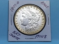 1897-O MORGAN SILVER DOLLAR RARE KEY DATE FROSTY WHITE, TONED RIM #171118-92EE