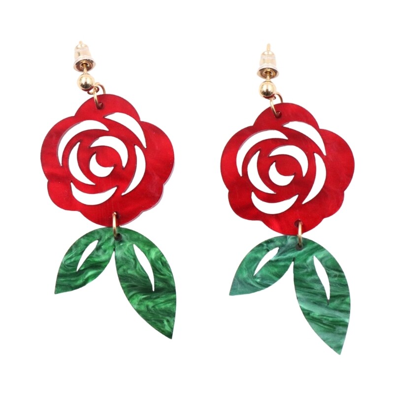 Trendy Rose Floral Stud Earrings for Everyday Wear