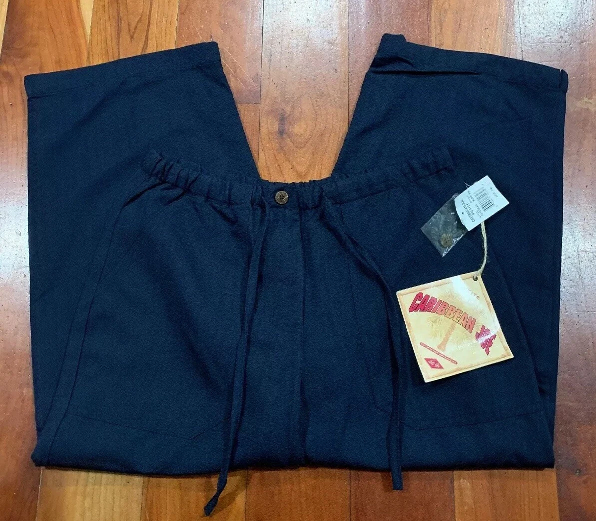 Caribean Joe Womens Size Petites S Capri Pants Military Blue Drawstring Waist