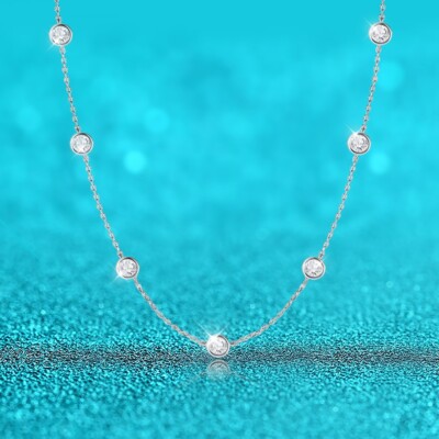 0,5 kt 3 mm Blasen Laborgefertigtes Collier VVS1/D/Ausgezeichneter Diamant Testpass