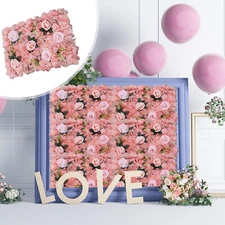 12x Artificial Flower Wall Panel Floral Wall Backdrop Deco DIY for Wedding Party
