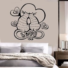 Vinyl Wall Decal Cats Love Romantic Bedroom Decor Stickers 347ig 