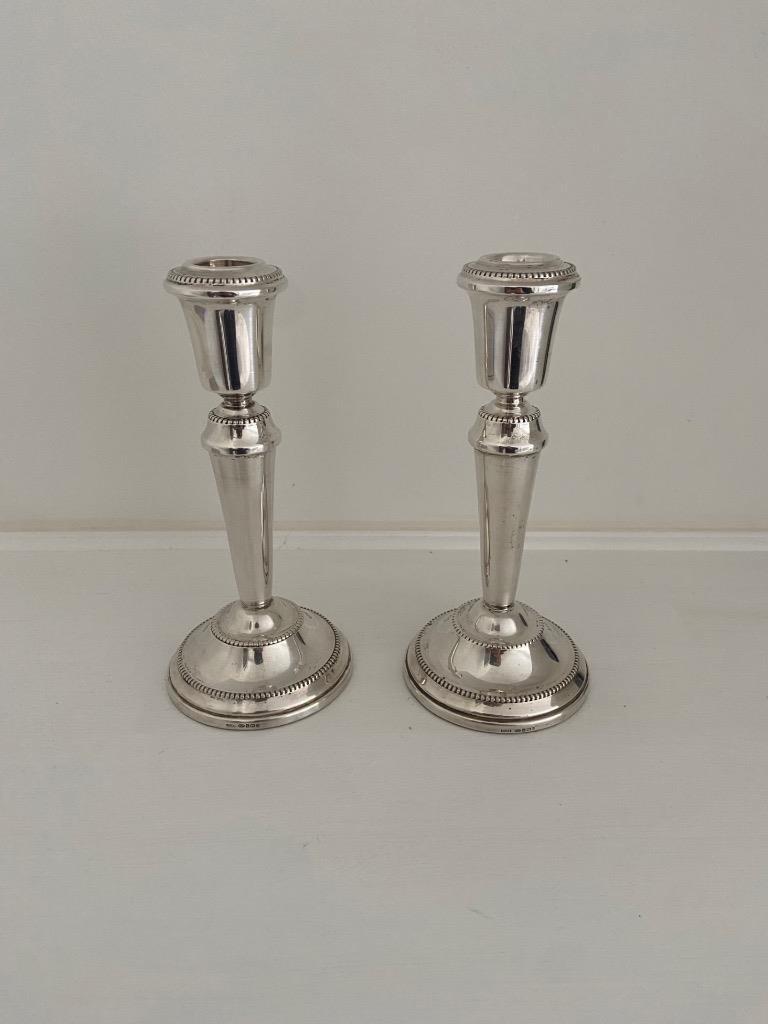 PAIR OF STERLING SILVER CANDLESTICKS Birmingham 1996 eBay