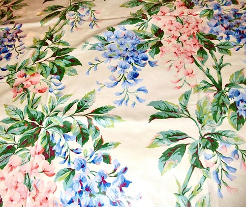 Vintage NOS Glazed Cotton English Chintz 54" w. Price per Yard (5 Yds. avail) - Picture 8 of 10