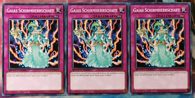 3x Gaias Schirmherrschaft SGX3-DEG17 Common 1.Auflage DEUTSCH PLAYSET Yu-Gi-Oh