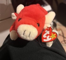    ULTRA RARE 2 TM  S SNORT 4002 TY BEANIE BABY 1995 PVC  TAG ERRORS Mint