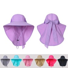 Women's Sun Hats UPF50 Wide Brim UV Protection Beach Hat Neck Face Flap Cap