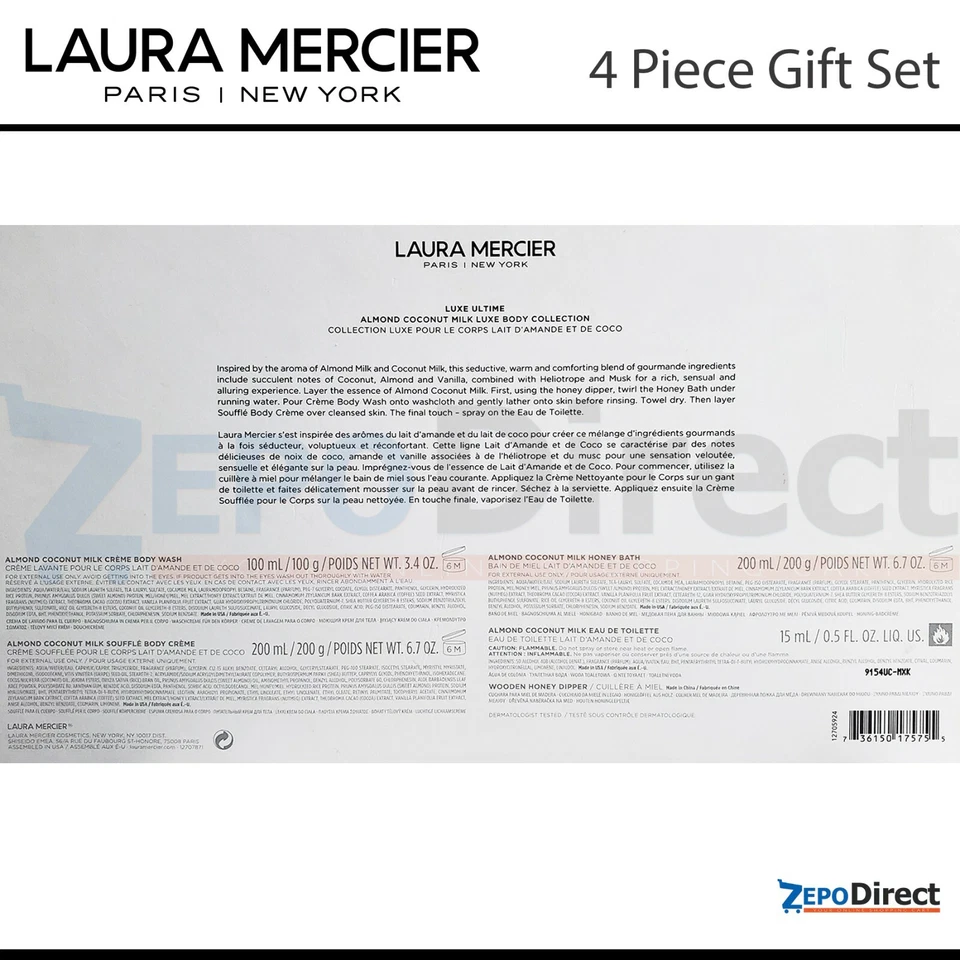 Laura Mercier Leche de Coco de Almendras EDT Spray Colección Corporal de Lujo Juego de 4 piezas Foto 4 de 4