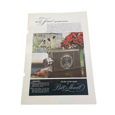 Bell And Howell Filmo Auto Load Movie Camera Vintage Print Ad 1947 ...