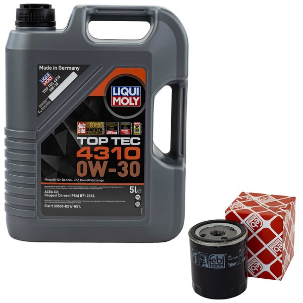 MotoröL Set 0W-30 5 Liter + ÖLfilter 32223 FüR Citroen Jumpy DS5 Peugeot Expert-image