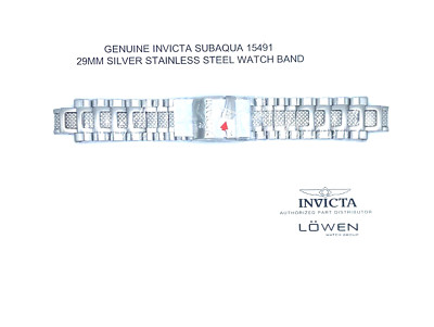 Authentic Invicta Subaqua 15491 Silver Stainless Steel 29mm Watch Band