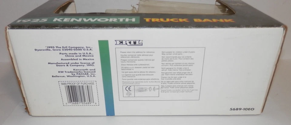 Ertl 1: 30 1925 年约翰迪尔肯沃斯卡车银行 #5689 全新带盒 — 第 4/4 张图片