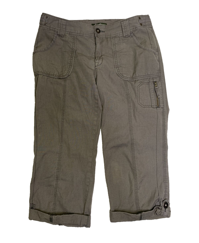 Eddie Bauer Blakely Fit Womens Size 8 Green Cargo Pants Capri Crop