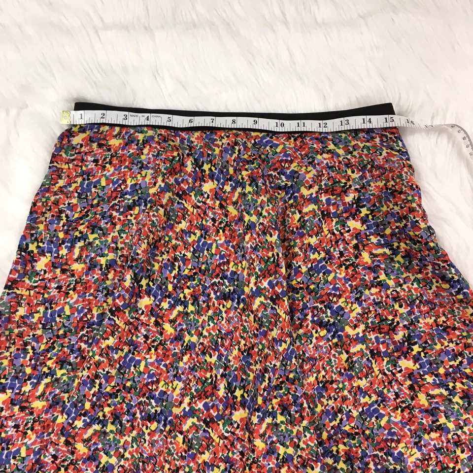 Falda oscilante floral de seda para mujer CATHERINE MALANDRINO talla 10 cremallera lateral Foto 4 de 4