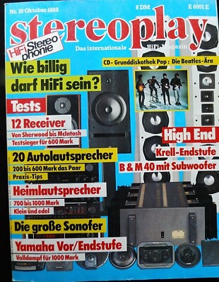 STEREOPLAY 10/88, NAKAMICHI SR 4E,McINTOSH MAC 4300V,SANSUI RZ 1000,PROTON D 940