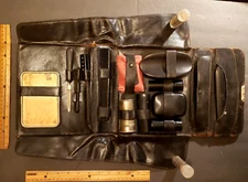 ANTIQUE TRAVEL GROOMING KIT Mens Shaving COLGATE TIN Tooth Brush STRAIGHT RAZOR