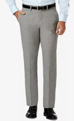 J.M. Haggar - light Grey slim Fit Super Flex Premium dress pants - 34W 32L NEW
