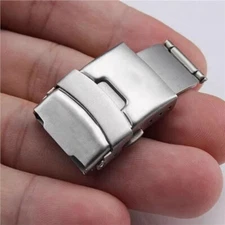 Watch Band Buckle Deployment Safety Clasp Stainless Steel Replacement Push Open