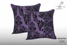 LUXURY ENGLISH DAMASK FLOCK CUSHION COVERS SOFA DECORATION 17"X17" UK