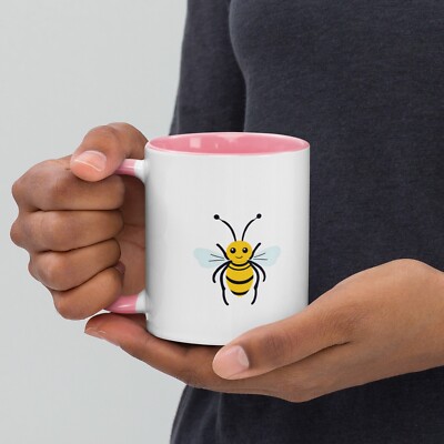 New 11oz Coffee Mug Ceramic Color Inside Buzz Bees Dishwasher & Microwave Safe