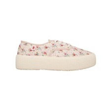 Steve Madden Womens 7.5 M Blush Floral Lace Up Platform Sneakers NIB GE7