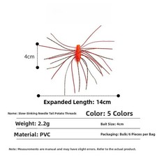 PVC Soft Lure 4cm 2.2g Needle Tail Design for Bass Walleye Pike Fishing
