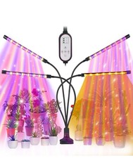 Full Spectrum WOOVFU 4 Heads Plant Grow Light Indoor Growing Lamps 4/8/12H Timer