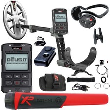 XP DEUS II FMF RC Detector 9.5x5 HF2 Coil -WSA-ST Headphones and MI-4 Pinpointer