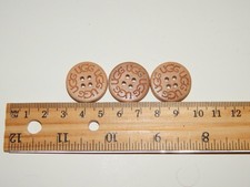 3 UGG Light Tan Natural Small Wooden Buttons 23mm