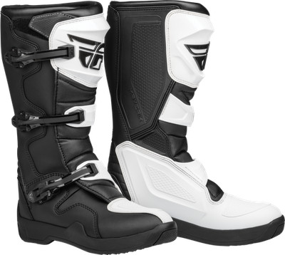 Fly Racing Maverik LT Snowmobile Boot White/Black Size 10 with Impact-Resistant
