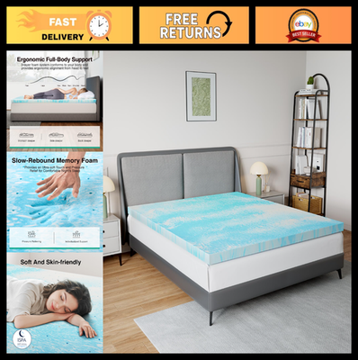 #ad Cooling Memory Foam Mattress Topper Full Size 2 Inch Pressure Relief Soft Co $65.99
