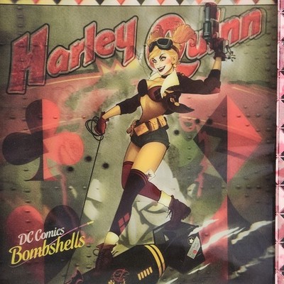 Harley Quinn DC Comics Bombshell 3D Art FRAMED Easel Wall Picture 10.5 x 13.5