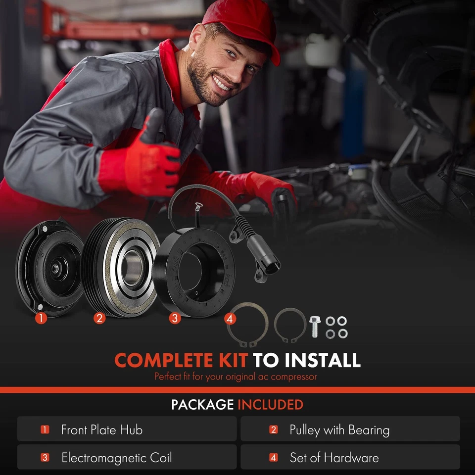 Kit embrague compresor aire acondicionado con polea de 5 ranuras para BMW 320i 323Ci 323i 328i 325i Foto 2 de 4